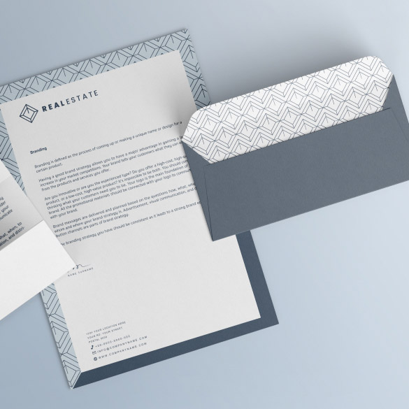 Envelope and letterhead sets with the company logo printed on the letterhead can unify the company's image.